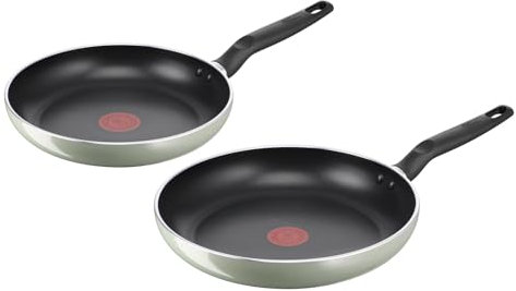 Lagostina Matcha, Set di 2 Padelle 24 e 28 cm con rivestimento in Titanio Antiaderente per Tutti i Piani Cottura, Tecnologia Thermo-Signal, Cottura Uniforme, Senza PFOA, Piombo e Cadmio
