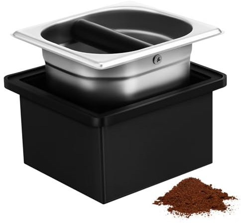 PartyKindom Kasten Kaffeesatzbehälter Klopfen Entsorgen Kanister Bahnhof Klopfboxen Für Espressomaschinen Vakuum-kaffeedose Luftdicht Aufbewahrungsbehälter Für Kaffee Black Rostfreier Stahl