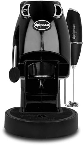 Didiesse Baby Frog Coffee & Tea – Macchina da Caffè a Cialde, con Frullino Montalatte e Doppio Portacialde per Caffè e Tè, Basso Consumo 450W, Erogatore Acqua Calda. (Nero)