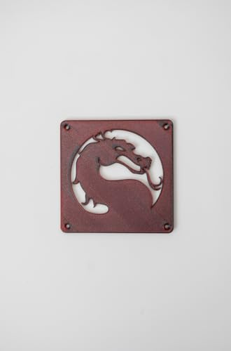 Fan Cover 120 mm/140 mm - Dragon Fan Grill - 3D Printed PC Fan Protector with Dragon Motif (Grey, 120 mm)