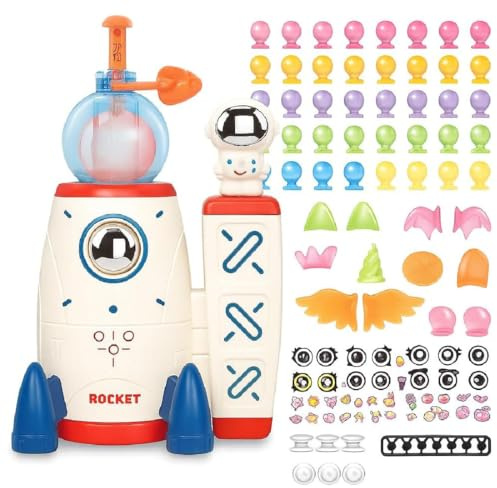 170 Stück DIY Balloon Space Rocket Kit,DIY Weltraum-Luftballons-Bastelset,DIY-Raketenballon-Bausatz,Make Your Own magischen Luftballons-Nano-Klebeband-Blasen-Sets,Geschenke für Mädchen und Jungen