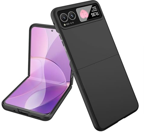 TIANDAFEIJIUB Smartphone Flip Cases For Moto Razr 40 Slim Shockproof Phone Case,Hard PC Shell Ultra Thin Slim with Non-Slip Grip Full Protection Cover For Motorola Razr 40(Black)