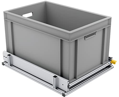 Tinobu Kurzer Heckauszug für Wohnmobil - 60cm Schwerlastauszug - Auszug für Euroboxen - mit Bodenbefestigung im Kastenwagen (60x40cm)