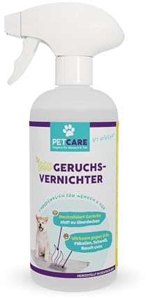 HOTREGA Petcare ECO Geruchsvernichter 500 ml | Uringeruchentferner Spray | Duftstofffreier Geruchsneutralisierer | Mit Zuckerrohr-Ferment gegen Tiergeruch | Bio-Abbaubar auf Couch & Textilien