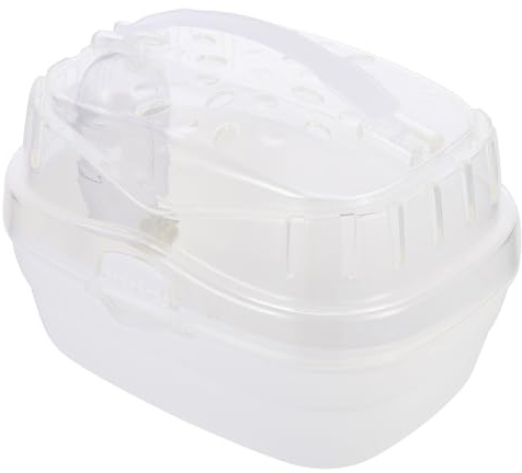 NUOBESTY Atmungsaktive Hamster Transportbox aus Robustem Kunststoff Tragbarer Kleintierkäfig für Zwerghamster und Kleine Haustiere Leicht zu Reinigen für Reisen Ausflüge und Camping