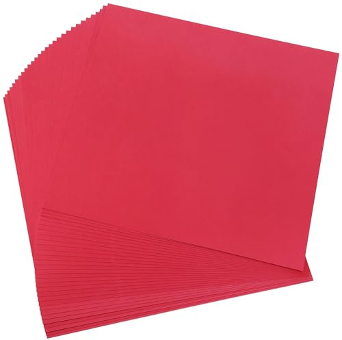 30 Blätter Weihnachtsrotes Kartonpapier 30x30cm schweres Papier 230g/85lb | Uncle Paul Cover-Karton, ideal für Weihnachtsbastelarbeiten, Scrapbooking, Festivitäten-Dekoration UAP05RE030