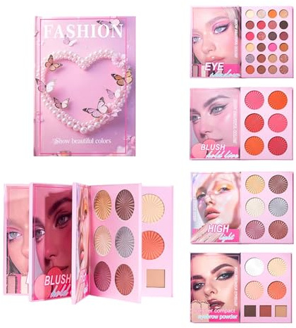Palette Trucco Ombretti Contorno Impermeabile | Ombretti da Viaggio Completa Per Uso Quotidiano Viaggio Feste Appuntamenti Ragazze Principianti
