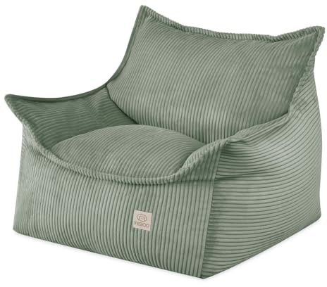 MISIOO Fauteuil Roya Cord - Fauteuil pour chambre d'enfant - Pouf souple pour enfant - Fauteuil de sol - En velours côtelé de qualité supérieure Oeko-Tex - 80 x 73 x 58 cm