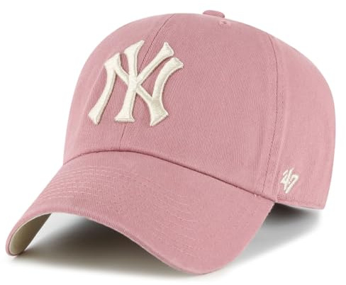 47 Brand Yankees Ballpark Clean Up Cap Basecap Baseballcap Strapback Curved Brim NY New York Damen/Herren - Metallschnalle, mit Schirm Frühling-Sommer