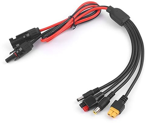 TOPINCN Wasserdichtes Solar-Verlängerungskabel IP68 4-in-1 DC5521 7909 XT60-Buchse PV-Kabel für USV-Batterien von Elektrofahrzeugen