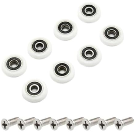 Rouleaux de porte de douche en nylon et en acier inoxydable | Rouleaux de porte de douche 19/23/25 mm, 8 pièces(23.0mm)