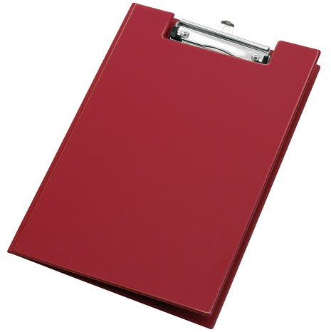 VELOFLEX 4804020 - Clipboard DIN A4, mit Deckel, PVC, aufklappbares Klemmbrett, Schreibplatte, weinrot