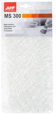 APP MS 300 - Glasfasergewebe, Glasfasermatte | Gewicht: 300 g/m² | Fläche: 0,5 m² (125 x 40 cm) | Fiberglas - ideal für Karosseriereparaturen mit Polyesterharz