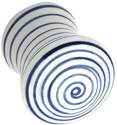 Siro SP59-29PF32 Knopf Paris ø 29 mm, Tiefe 34 mm, Porzellan-Bunt, Porzellandruck Farbig-Weiß-blau Gestreift, 28 mm