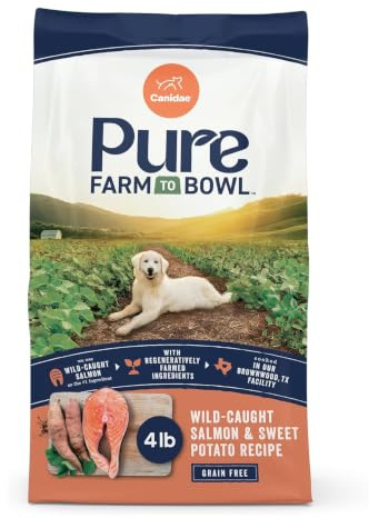 CANIDAE Pure Farm to Bowl, Wild-Caught Salmon & Sweet Potato, 4 lb
