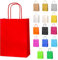 Thepaperbagstore 5 Rote Partytüten aus Papier mit Henkeln – 18 x 22 x 8 cm – Bunte Geschenktüten aus Papier für Kinder, Partys, Geburtstage, Hochzeiten, Süßwaren- und Einzelhandelsgeschäfte