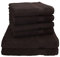 Betz Premium Handtuch-Set - 6 teiliges Handtücher-Set - 2X Duschtücher - 4X Handtücher - 50x100 cm - Dunkelbraun