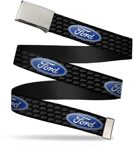 Buckle-Down Men's Web Belt Ford, Multicolor, 1.25 Wide-Fits up to 42 Pant Size