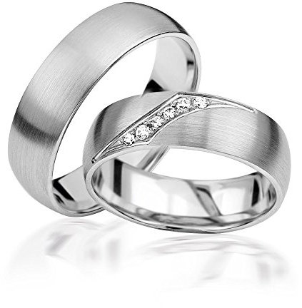2x Palladium Eheringe Partnerringe Trauringe Verlobungsringe inkl. Gravur und Steine PDJC26-500