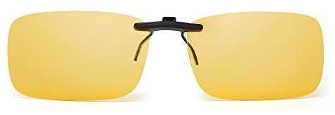 JM Randlos Rechteck Clip auf Sonnenbrille Leicht Gewichts Polarisiert Brillen Damen Herren(Polarisiertes Gelb)