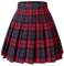 Hoerev Jupe plissée Polyvalente avec Short pour Femme,Bande Bleu Rouge,36