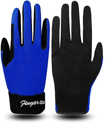 FINGER TEN Reithandschuhe Kinder Mädchen Jungen Reiterhandschuhe Kinderreithandschuhe Reitsport Reiten Handschuhe Wert 1 Paar Blau M, Reiter Fahrradhandschuhe für 5-13 Jahre Kind