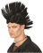 Fiestas Guirca Schwarze Perücke Irokese, Perücke Punker für Erwachsene, Perücke Punk mit Spikes. Kostüm Zubehör für Karneval, Fasching Accessoires Herren u. Damen, Fastnacht, Halloween