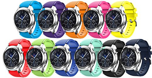 Angersi 22mm Silicona Suave Bandas de Repuesto de Correa Deportiva Compatible con Samsung Gear S3 Frontier/Gear S3 Classic/Galaxy Watch 46mm/Galaxy watch3 45mm Smartwatch