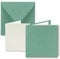 25x Quadratisches Faltkarten SET aus Kraft-Papier in Eukalyptus-Grün 15,0 x 15,0 cm - Doppel-Karten mit Briefumschlägen und Einlegeblättern aus Recycling-Papier - Serie UmWelt