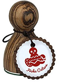 orig. Stemplino® Maxi Stempel XL Frohe Ostern Ostereier - Für Geschenke und Karten zu Ostern - hochwertiger Holzstempel 78x46 mm rund - auch schön als Geschenk