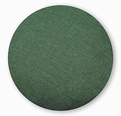 Haus und Deko Kissenbezug Leinen Optik Dunkelgrün 50 cm Rund Weich Dekorativ fein strukturiert Kissenbezüge für Sofa Wohnzimmer Schlafzimmer Dekokissen mit verstecktem Reißverschluss Couchkissen