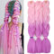 Extension di capelli sintetici per trecce di colori misti in fibra yaki, maxi trecce preallungate, effetto africano, trecce box, 61 cm, confezione da 3, Ombre rosa