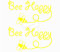 Artstickers 2 Stück Bee Happy Aufkleber für Auto, Motorrad-Aufkleber, Helmaufkleber, Gelb
