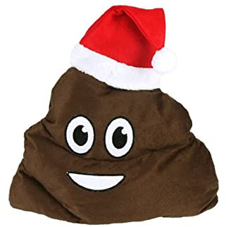 MIMIKRY Lustiger Emoji Emoticon Scheisshaufen Hut mit Weihnachtsmütze Scherzartikel Kothaufen Mütze Haufen