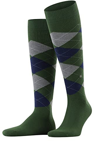 Burlington King M Kh cotone al ginocchio fantasia 1 paio, Calzini lunghi Uomo, Verde Eucalyptus 7502, 40-46