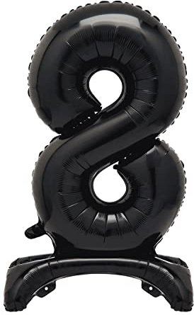 Unique Party 13788 - Riesen Stehen Nummer 8 Ballon - 76 cm - Schwarz