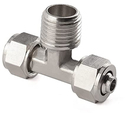 ezqnirk 1PCS Pneumatique T-Type B BSP Fil de Filetage Externe Poussages Poussez dans Le raccord d'air de libération de connecteur Rapide,OD 8MM,1/4