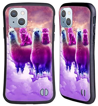 Head Case Designs Licenza Ufficiale Random Galaxy Galassia Gatto Porpora Spazio Lama Custodia Cover Ibrida Compatibile con Apple iPhone 14