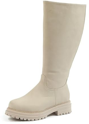 GABYLOU Stivali XL a polpaccio largo - Modello Emilie. Beige. 39