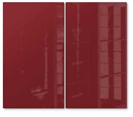 DEQORI Herdabdeckplatten Glas | 2er Set 60x52 cm | Unifarben - Dunkelrot | Ceranfeld Abdeckplatten in Küche | Herd-Abdeckungen universal | Glasplatten & Schneidebretter für Kochplatte
