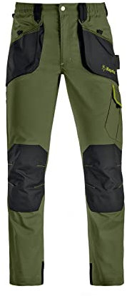 Kapriol Slick Pantaloni da Lavoro Ampie Tasche Anteriori Doppie con Soffietto Tasche Porta Ginocchiere Rinforzo Posteriore a Fondo Gamba