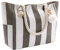 crazy bean Handtasche Strandtasche mit Reißverschluss Umhängetasche Shopper Groß für Laptoptasche Streifen Tote Bag xxl Familie Canvas Tasche Damen Herren Saunatasche,Grüner Streifen