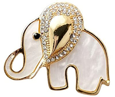 Niedliche kleine Elefanten-Brosche, Muschel, Strass, Anstecknadel, Kleid, Zubehör, Tierabzeichen für Hut, Tasche, Anzug, Schmuck, Geschenke für Damen und Herren, Strass, Muschel