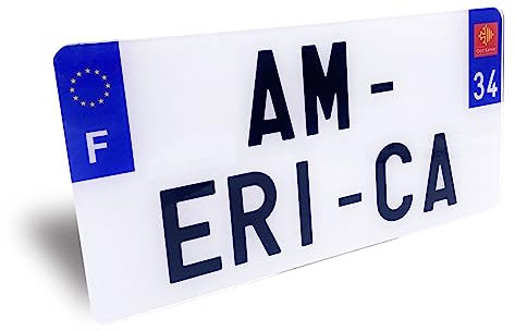 1 Plaque Voiture Taille US - Plaque immatriculation Voiture USA Personnalisable - Plaque américaine 30x15 cm - résistance aux Chocs, aux intempéries et Anti UV - avec Rivets