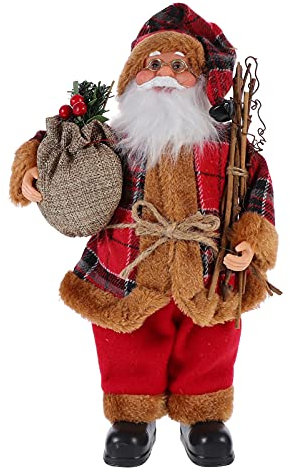 TOPPERFUN Stehender Weihnachtsmann Figur Simulation Santa Claus Decoration Fenster Szene Desktop Deko Weihnachten Spielzeug