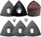 XXGO 105 Pcs Triangular 3-1/8 Inch 80mm 60 80 100 120 240 Grits Multitool Sanding Pads Kits Include 100 Pcs Triangle Sandpaper and 5 Pcs Triangle Sanding Pads XG105TU