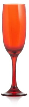 Pasabahce set 6 calici flute imperial in vetro rosso cl 21