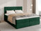 BROMARKT Boxspringbett mit Bettkasten Polsterbett mit Bonell-Matratze und Topper Doppelbett mit Stauraum Bett für Schlafzimmer gepolstertes Kopfteil Dream 160x200 Härtegrad H3 Samtstoff Grün