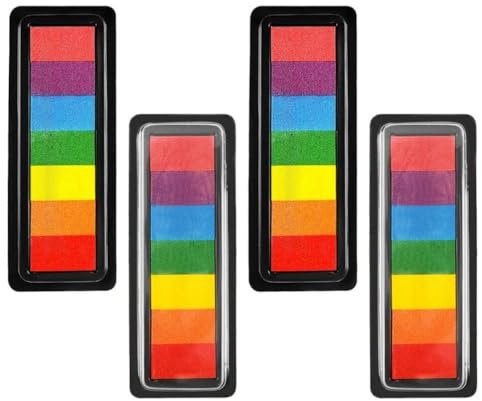 Operitacx 4 Stück Regenbogenfarben Bastel-Stempelkissen Bastel-Stempelkissen-Zubehör Fingerpalmen-Tintenstempel DIY-Graffiti-Stempelkissen Stempelkissen Für Jungen Und Mädchen