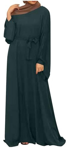 OUMSHBI Muslimisches Kleid Mit Kapuze Muslimische Kleider Damen 2 Teiler Gebetskleid für Mädchen Ohne Kopftuch Abaya Damen Muslimische Kleider Damen Elegant Tesettür Giyim Elbise Büyük Beden